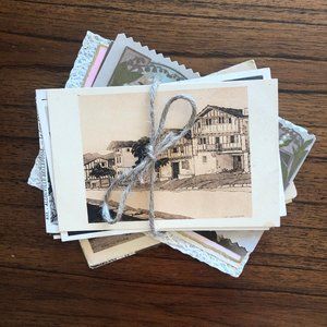12 Vintage French Postcards + 1 Photo